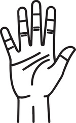 Hand vector icon isolated illustration