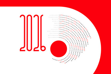 2026 circle calendar rounded layout