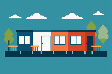 Fototapeta premium vector illustration of a modern building
