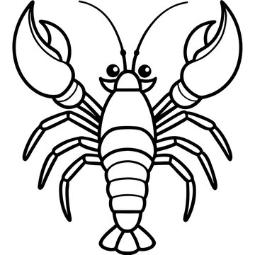 black and white lobster outline clip art preview