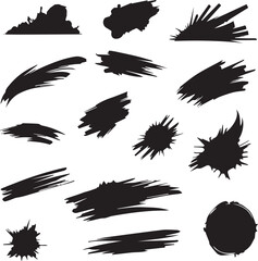 Black brush strock set 