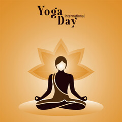 International yoga day web banner illustration. Background, banner