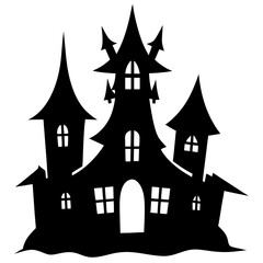 halloween castle vector illustration