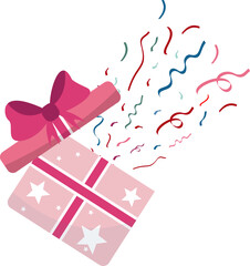 Opened Gift Box Illustration