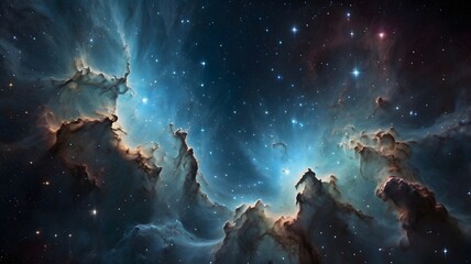 Fototapeta premium Colorful space galaxy cloud nebula. Stary night cosmos. Space Wallpaper