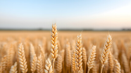Fototapeta premium Golden Wheat Field at Sunset
