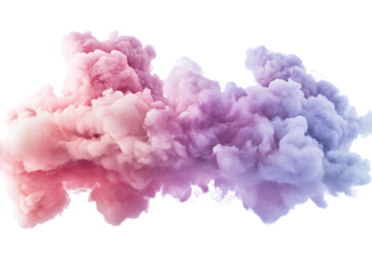 Beautiful pink and purple clouds on a transparent background