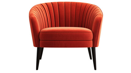 Fototapeta premium Stylish orange armchair design modern living room furniture showcase cozy environment artistic perspective