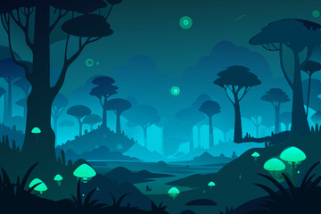 underwater scene vector illustration