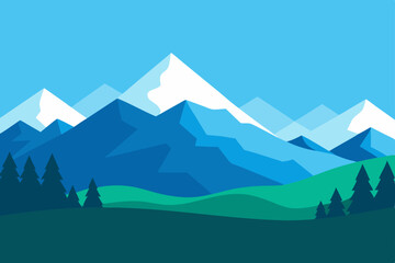 vector illustration of mountain landscape