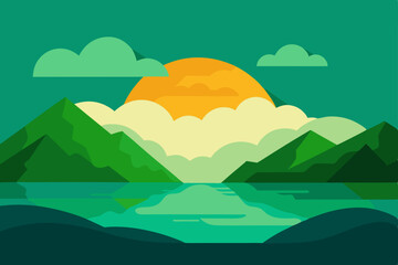 landscape with mountain landscape