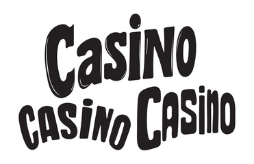 Obraz premium Different black vector text for casino, poker, roulette projects