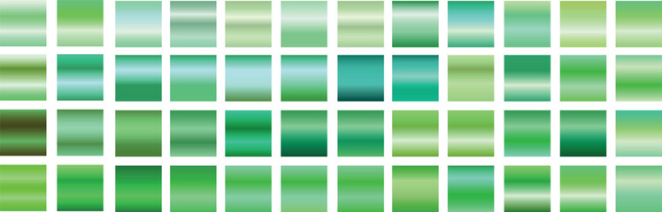 Vector set of green gradient patterns.