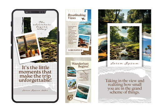 Beige And Brown Travel Photo Collage Template