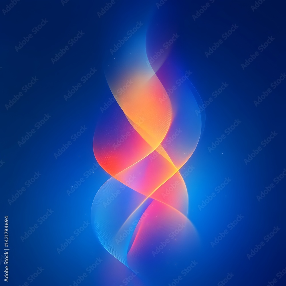 Poster abstract swirling vibrant colors on dark background. dynamic flowing lines create a mesmerizing visu