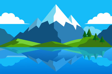 vector illustration of mountain landscape