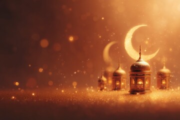 Ramadan Lanterns and Crescent Moons