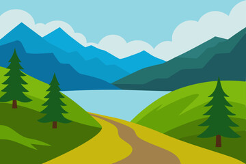 mountain landscape with trees