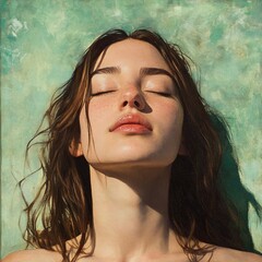 Serene Beauty, A Portrait of a Young Woman in Contemplation and Light