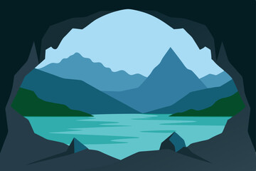 mountain landscape vector illustration