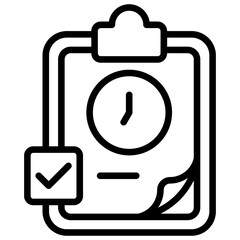 Obraz premium Deadline, Checklist with Clock and Tick Icon