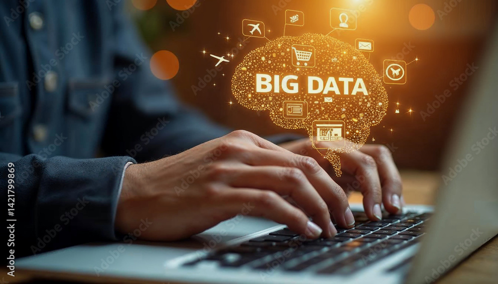 Poster ai-powered big data analysis transforming business with intelligent insights