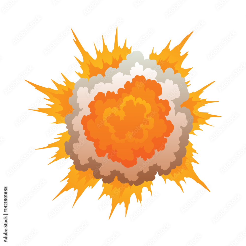 Poster explosion animation. animation for game of the explosion effect. cartoon animation for game. explodi