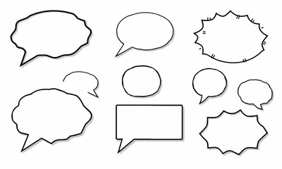 collection of various comic speech bubbles in different shapes and sizes, perfect for adding dialogue or thoughts in illustrations. These elements enhance storytelling and creativity