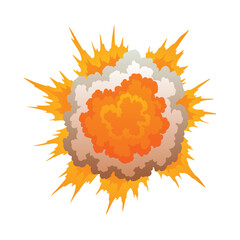 Explosion animation. Animation for game of the explosion effect. Cartoon animation for game. Exploding effect. Hand drawn vector illustration