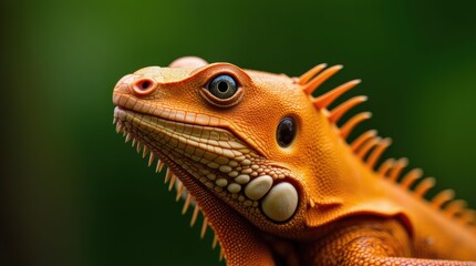 Captivating Close-Up of a Stunning Lizard with Vibrant Orange Colors and Intricate Details