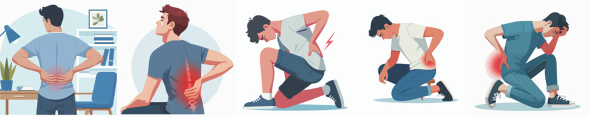 vector of man having back pain