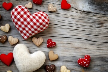 Rustic Charm with Bright Heart Decor Pieces