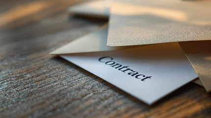 contract letter inside an envelope