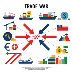Obraz premium trade war