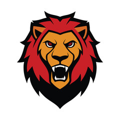 lion head fierce vector art illustration
