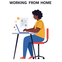 Person Working From Home on Laptop