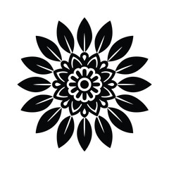 mexican floral embroidery pattern vector art silhouette