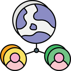 Networking Vector Color outline Icons and Illustrations Pack 