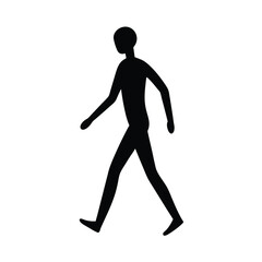 minimal human walking vector art silhouette