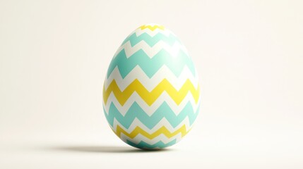 Pastel Easter Egg: Chevron Pattern, Minimalist Design