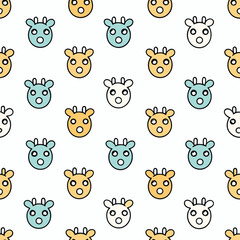 Obraz premium Cute animal faces seamless pattern