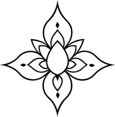vector illustration of a lotus corner ornament in Indian mandala style