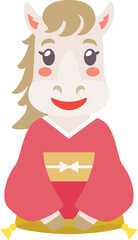 午年のかわいい馬