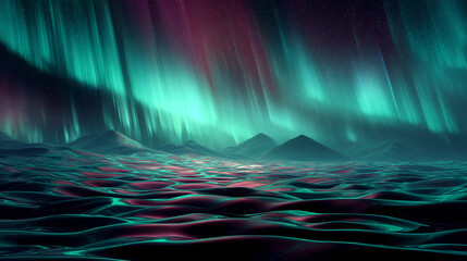 Aurora borealis northern lights landscape night sky stars mountains nature travel background wallpaper 4k hd art