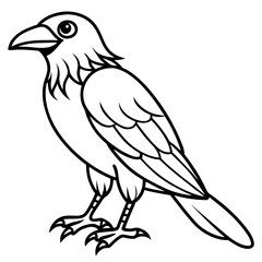 Obraz premium Elegant One-Line Crow Vector Drawing