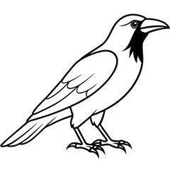 Obraz premium Elegant One-Line Crow Vector Drawing