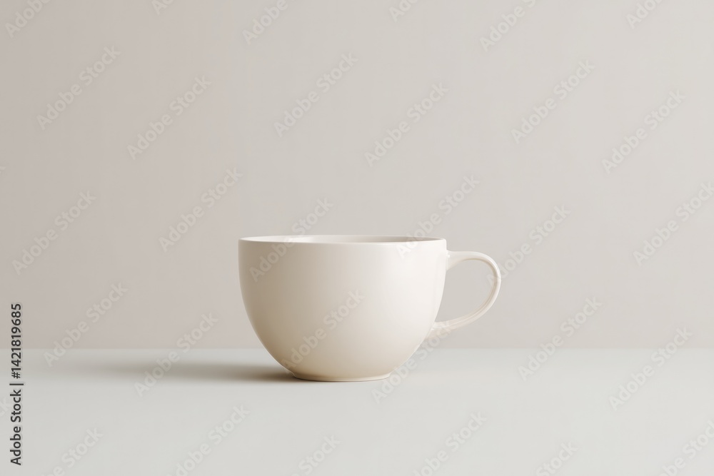 Aufkleber minimalistic clean image featuring blank mockup of cup with significant negative space for text