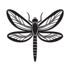 Dragonfly insect icon bold line vector illustration