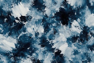 Abstract painting, brushstrokes, dark blue and white