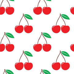 Hand drawn cherry seamless pattern background